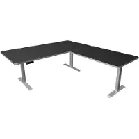 Kerkmann Move 3 Premium höhenverstellbarer Schreibtisch anthrazit rechteckig T-Fuss-Gestell silber 2