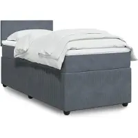 vidaXL Lit boxspring avec matelas gris foncé 80x200 cm velours