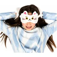 Relaxeazzz peluche Maneki Neko chat porte-bonheur oreiller de voyage rond & masque pour les yeux, Coussin de voyage, Multicolore