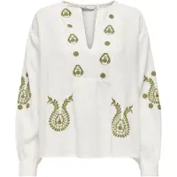 ONLY Chemisier 'ONLMOON' olive / blanc