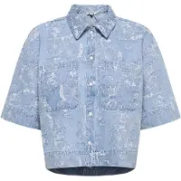 ONLY Chemisier 'ONLCleo-Aude' bleu denim / blanc
