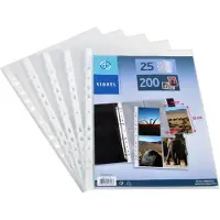 Viquel Lot de 25 pochettes perforées A4 pour photos ou cartes postales Transparent