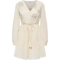 ONLY Robe-chemise 'ONLEnore' moka / blanc cassé