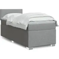 vidaXL Lit boxspring avec matelas gris clair 80x200 cm Tissu