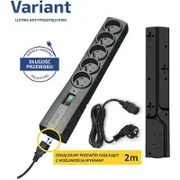 Ever Variant 2m Noir 5 Prise(s) de courant 250 V