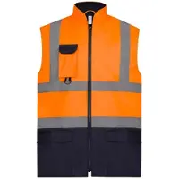 Yoko Bodywarmer rembourr? haute visibilit? Hi Vis Orange/Navy - Yoko YHV005 - Taille M