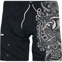 Black premium by emp Short de bain de - Short De Bain Noir Avec Corbeau Celtique Imprimé - S - XXL - pour Homme - noir - Taille XXL