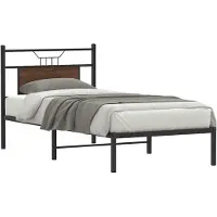 vidaXL Cadre de lit sans matelas Chêne brun 90x190 cm Bois composite