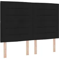 vidaXL LED Lit Boxspring avec matelas noir 160 x 200 cm Tissu