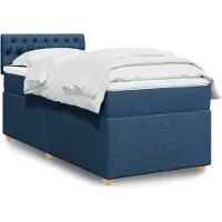 vidaXL Lit boxspring avec matelas bleu 90x190 cm Tissu