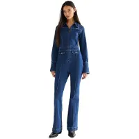 Wrangler Retro Catsuit Long Sleeve Jumpsuit Bleu XS Femme