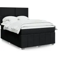 vidaXL Lit boxspring avec matelas noir 140x200 cm Tissu