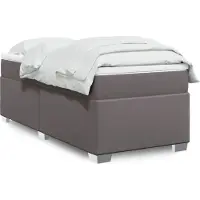 vidaXL Lit boxspring avec matelas Gris 100x200 cm similicuir