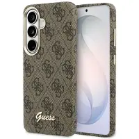 GUESS - 4G Script MagSafe (GUHMS26S5P4FWMSW) - Samsung Galaxy S26 - Brown (Samsung Galaxy S26), Coque pour téléphone portable, Marron