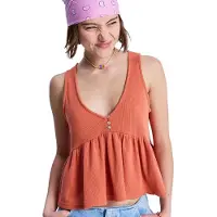 Roxy New Serenity Sleeveless Top Orange S Femme