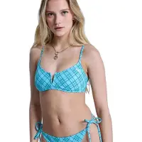 Roxy Essentials Pt Strappy Bralette Bikini Top Bleu L Femme