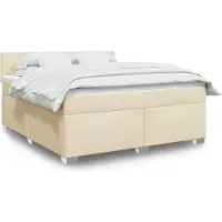 vidaXL Lit boxspring avec matelas Crème 180x200 cm Tissu