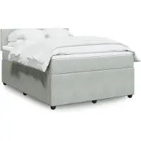vidaXL Lit boxspring avec matelas gris clair 160x200 cm velours