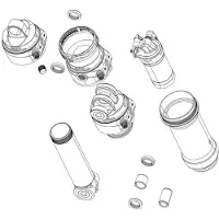 RockShox Quincaillerie de montage de l'amortisseur arrière 3 pièces 1/2" 9.5x22.2,Standard,Stn.Steel