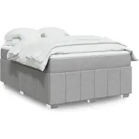 vidaXL Lit boxspring avec matelas gris clair 160x200 cm Tissu