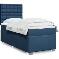 vidaXL Lit boxspring avec matelas bleu 80x200 cm Tissu