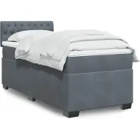 vidaXL Lit boxspring avec matelas gris foncé 80x200 cm velours