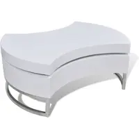 vidaXL Table basse Forme-Réglable Blanc Brillant