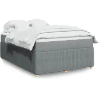 vidaXL Lit boxspring avec matelas gris clair 160x200 cm Tissu
