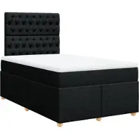vidaXL Lit boxspring avec matelas noir 120x200 cm Tissu