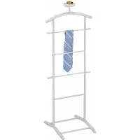 Idimex Valet De Chambre Atrix Chevalet De Nuit Portant Pour Vêtements, Struture En Métal Laqué Blanc