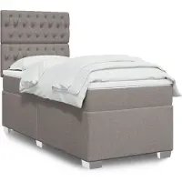 vidaXL Lit boxspring avec matelas Taupe 90x190 cm Tissu