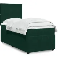 vidaXL Lit boxspring avec matelas vert foncé 90x200 cm velours