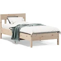 vidaXL Lit en bois massif sans matelas 90x200 pin