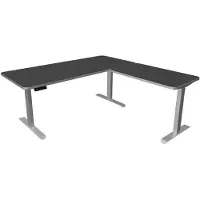 Kerkmann Move 3 Premium höhenverstellbarer Schreibtisch anthrazit rechteckig T-Fuss-Gestell silber 1