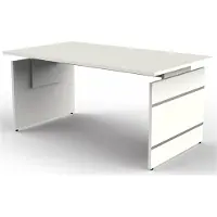 Kerkmann Büromöbelfabrik kerkmann Wangen-Schreibtisch Form 4, (B)1.600 mm, weiá