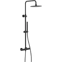 Schutte Schãoette Aquäduktkopf -Duschset - mit thermostatischen Mixer - Matt Black (60074)
