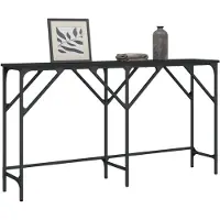 vidaXL Table console noir 140x29x75 cm bois d'ingénierie