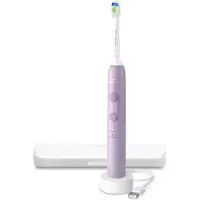 Philips Brosse à dents électrique 4100 série 4100 HX4043/49, pour adultes, technologie sonique, soin des gencives, 31 000 mouvements par minute, couleur lavande, 2 minutes, 4 cycles de 30 secondes
