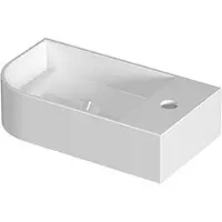 Ink Trevi Lavabo de toilette - 40x22x10cm - 1 trou de robinet - arrondi à gauche - porcelaine - blanc brillant 3405110