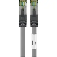 Goobay Câble patch CAT 8.1, S/FTP (PiMF), gris, 0,5 m - Conducteur en cuivre sans oxygène (OFC) à 99,9 %, AWG 24, gaine de câble sans halogène (LSZH)