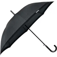 BOSS Parapluie de ville à chevrons gris foncé avec poignée en similicuir