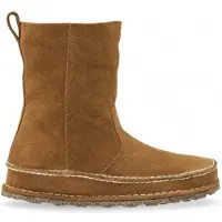 Birkenstock pour femme. 1023645 Bottes Lahti Daim (Coupe Étroite) marron (42), Plat, Cuir, Aucun, Casuel
