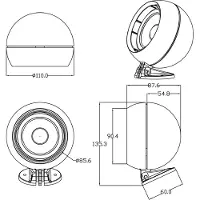 Blaupunkt Haut-parleur sphérique , haut-parleur large bande de 8,7 cm (3,5 pouces)