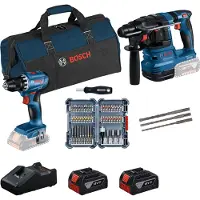 Bosch Professional GBH 18V-22 + GSR 18V-45 Set Combiné + Accessoires