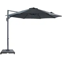 Axi Marisol Parasol rond Ø 300 cm en anthracite/gris, set complet | Parasol rond pour jardin / terrasse avec cadre en aluminium | incl.
