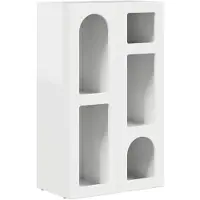 vidaXL Meuble de rangement ELST, blanc brillant, 59 x 35 x 100,5 cm, panneaux de particules