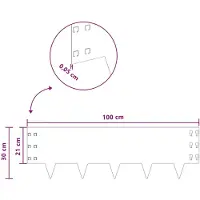 vidaXL Bordure de pelouse, 20 pièces, 100 x 30 cm, acier argenté