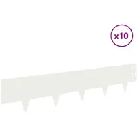 vidaXL Bordure de jardin, 10 pièces, 100 x 20 cm, acier, blanc