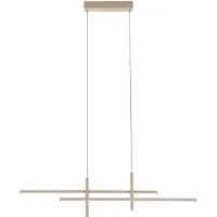 Eglo Suspension LED Trepiliano, lampe suspendue pour table à manger, plafonnier suspendu, lampe de salle à manger en métal de couleur sable, lumière blanc chaud, 2500 lumens