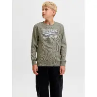 Jack & jones Junior Sweat bleu foncé / olive / blanc